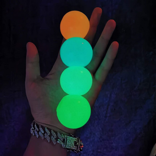 Decompression Glowing Wall Sticking Ball (4 PACK) Skanto