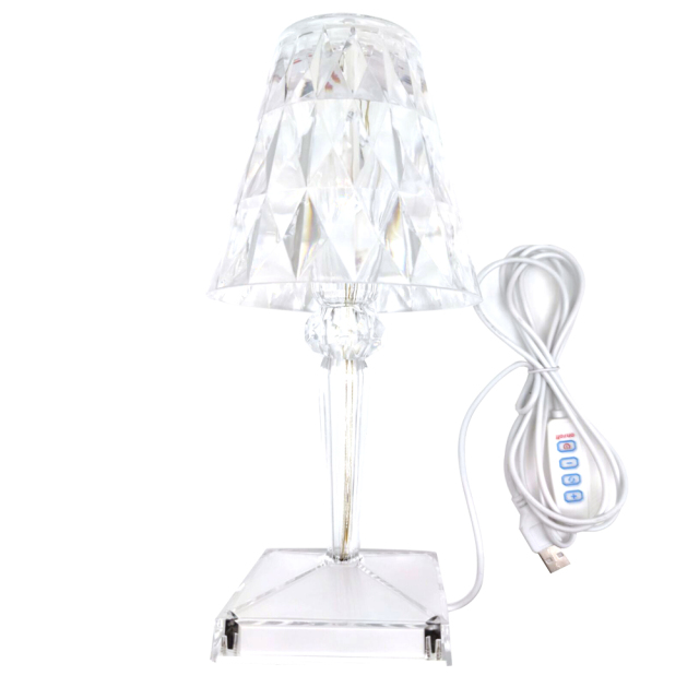 Skanto | CrystalGlow Touch lampe – Elegant bordlampe med berøringsensor og USB