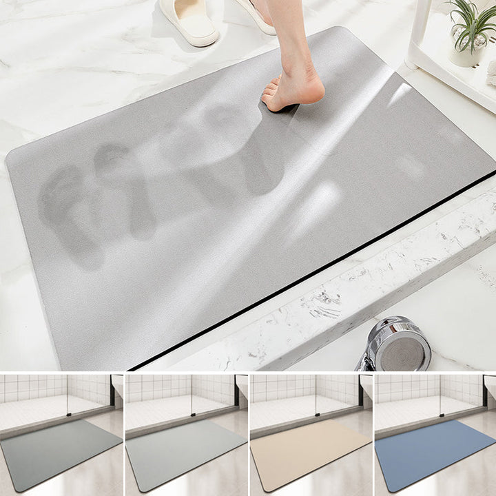 Solid Color Anti-Slip Badematmyk Rask-Dry Vaskbar Dusjmatte | Skanto
