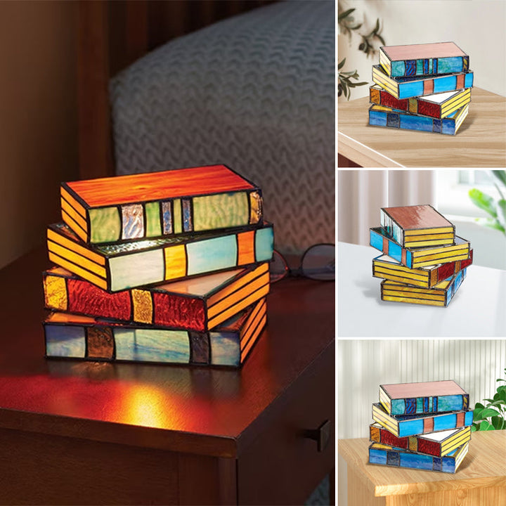 Skanto | Stained Glass Stack Books Lampe
