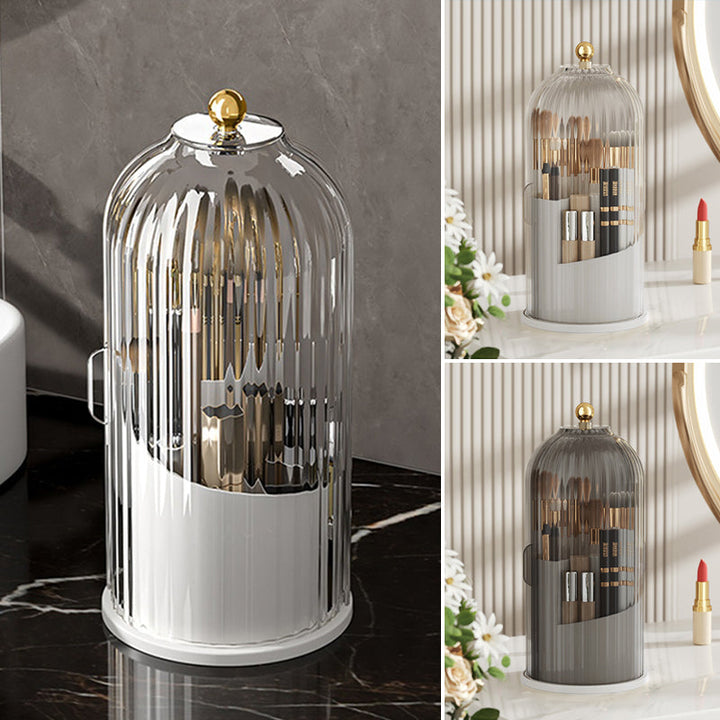 360° Rotating Makeup Brush Organizer Box | Skanto
