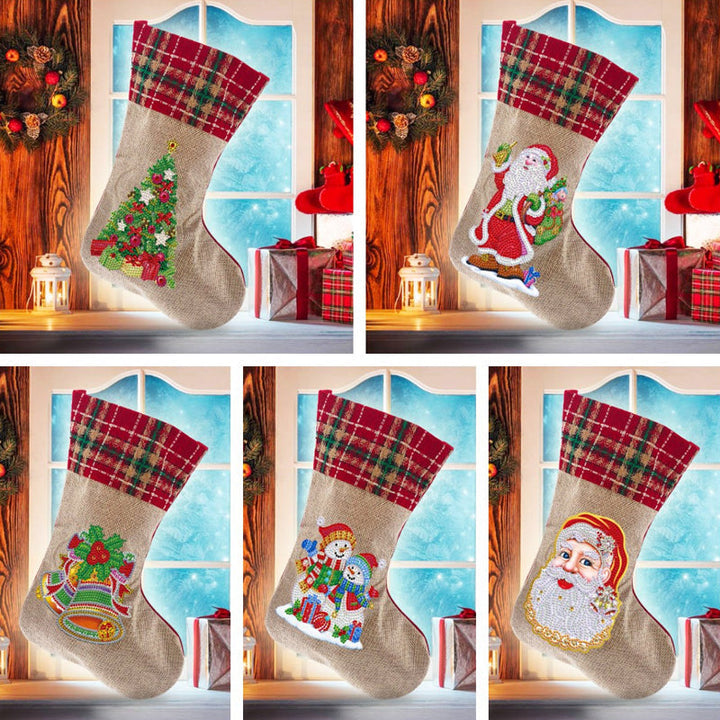 Skanto | 5D Diamant Maleri Xmas Rhinestone Sokker Broderi Mosaique Gavepose