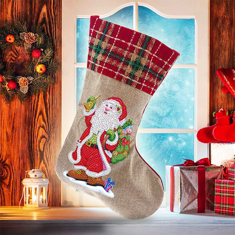 Skanto | 5D Diamant Maleri Xmas Rhinestone Sokker Broderi Mosaique Gavepose