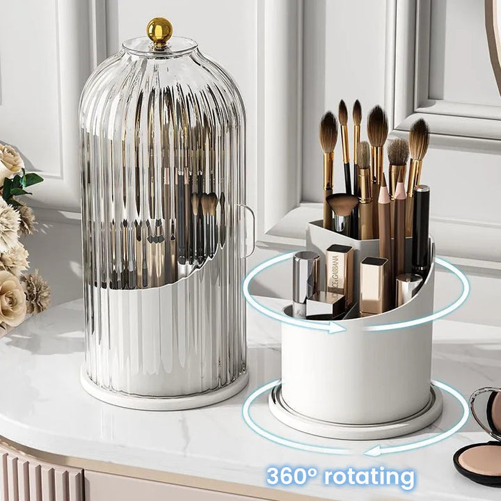 360° Rotating Makeup Brush Organizer Box | Skanto