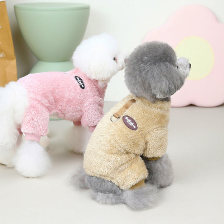 Fleece Pet Elastisk Overall med Leash Ring Skanto