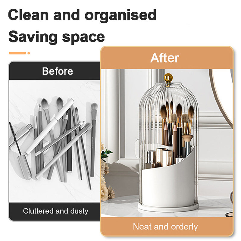 360° Rotating Makeup Brush Organizer Box | Skanto