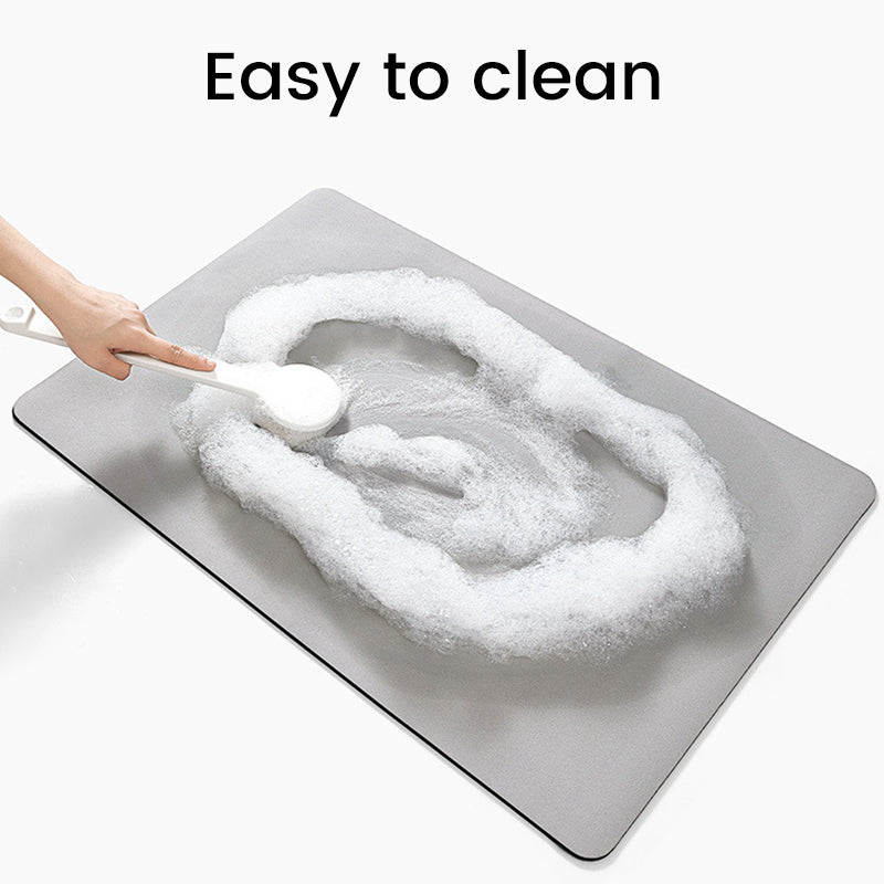 Solid Color Anti-Slip Badematmyk Rask-Dry Vaskbar Dusjmatte | Skanto