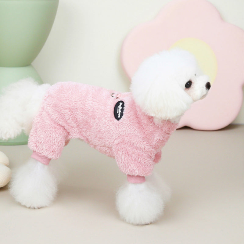 Fleece Pet Elastisk Overall med Leash Ring Skanto
