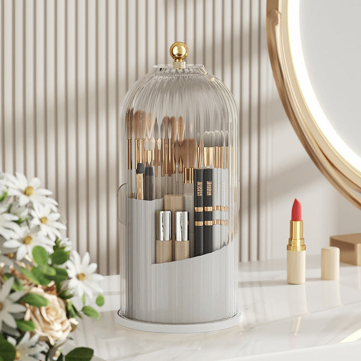 360° Rotating Makeup Brush Organizer Box | Skanto