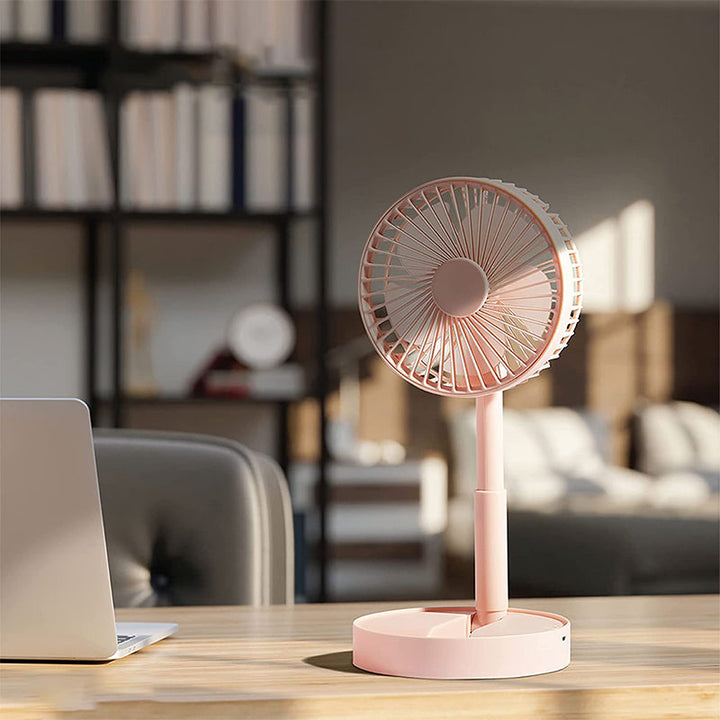 Mini vifte med sammenleggbar teleskopisk telefonholder | Skanto