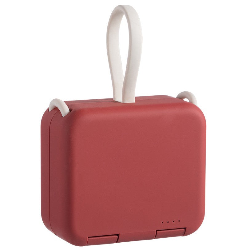 Skanto | 4000mAh Bærbar Baklomme Power Bank, med Telefonholder, Sammenleggbart Design & Laderkabel, for Hovedmobiltelefontyper