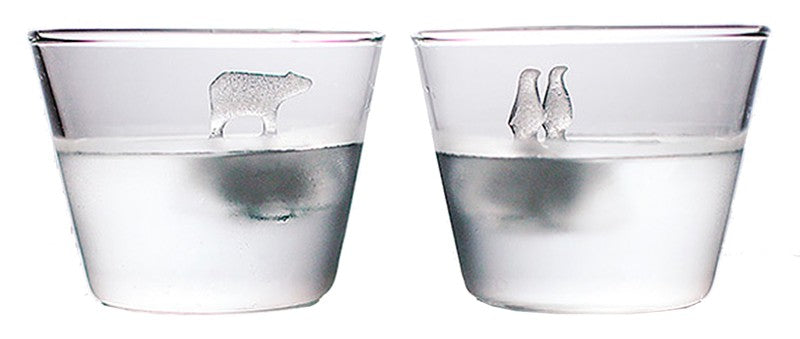 Skanto | Polar Bear og Pingviner Silikon Isform 2stk Sett, for Fest, Whisky, Cocktail & Mer