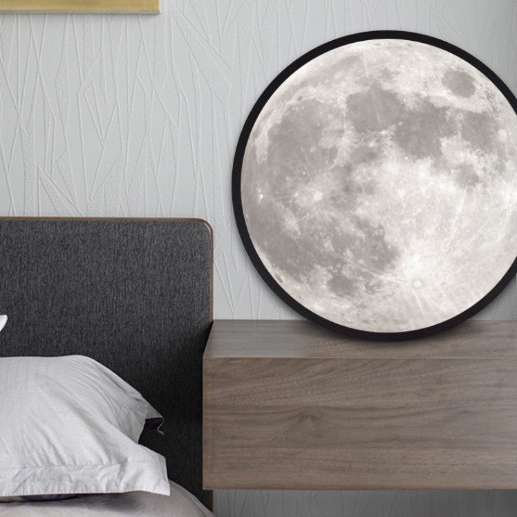 Skanto | 2-i-1 Speil og Lys, med Måne Maleri, LED Ambient Lys & USB Strøm, for Hjem, Kontor og Soverom