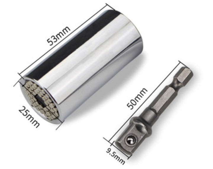 Skanto | Universal Socket Wrench, med Justeringsadapter, Grep 7mm-19mm, for Skruer, Muttere, Bolter & Mer