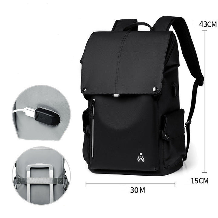 Skanto | Vanntett Ryggsekk med Stor Kapasitet, med USB-porter og Polstrede Skulderstropper, for Pendling, Reising, Skole