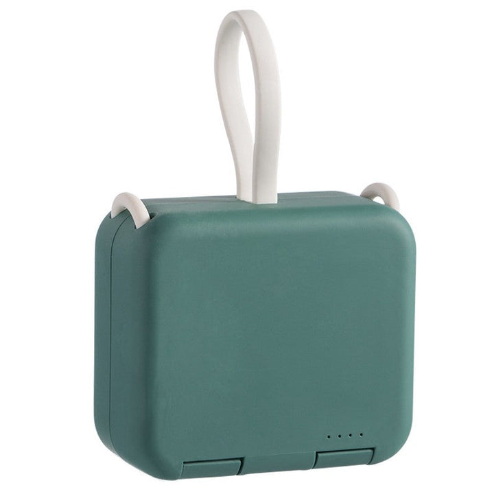 Skanto | 4000mAh Bærbar Back Clip Power Bank, med Telefonholder, Foldbart Design & Laderkabel, for Store Mobiltelefoner