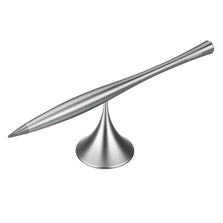 Skanto | Tynt evig metallpenn, med utskiftbar metallmine, svingbar base & glatt aluminiumslegeringshus, for kontor, arbeid & studier
