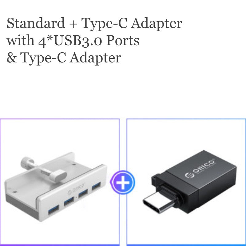 Skanto | Kreativ Bakklips Snap-on USB3.0 Hub, med 4 USB Porter & Enkel- å-fikse Design, for Ultimat Bekvemmelighet i Hjem & Kontor