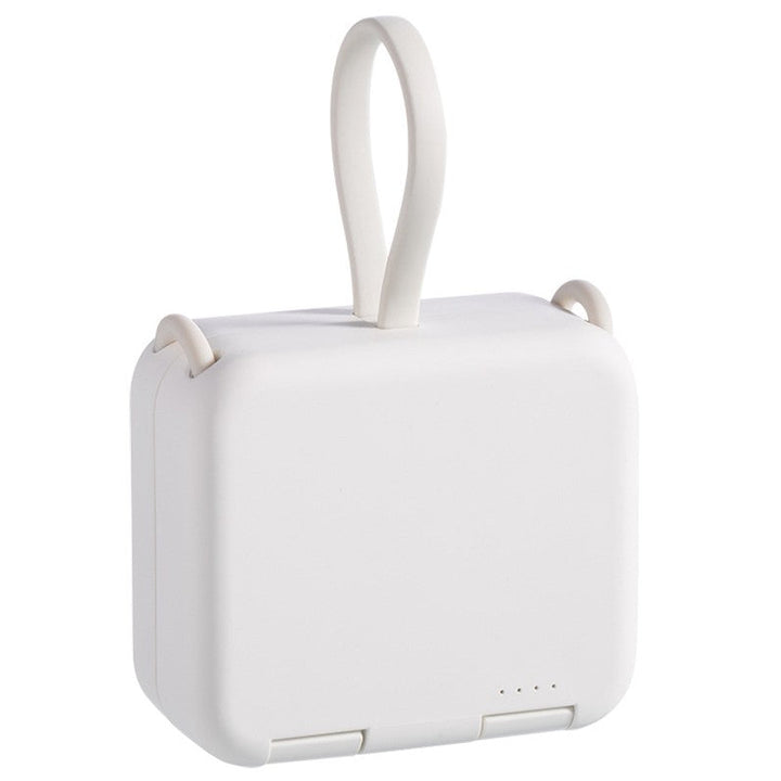 Skanto | 4000mAh Bærbar Back Clip Power Bank, med Telefonholder, Foldbart Design & Laderkabel, for Store Mobiltelefoner