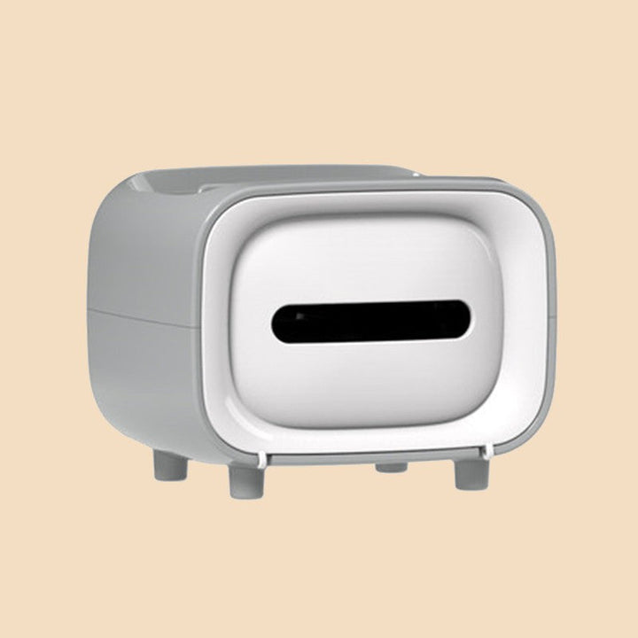 Skanto | Retro TV-formet Tissue Box, med Oppbevaringsplass & Telefonholder, for Hjem & Kontor