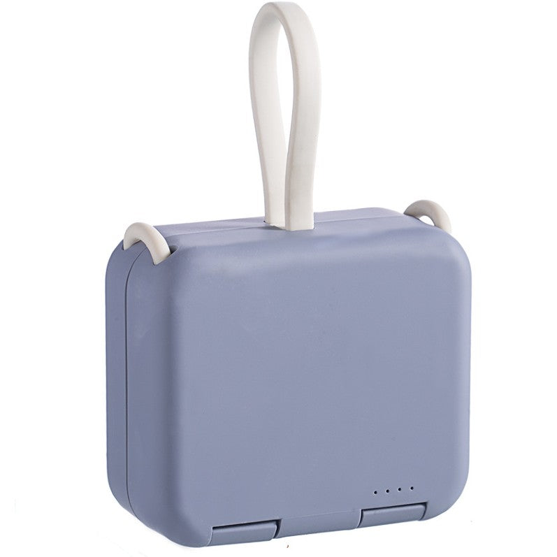 Skanto | 4000mAh Bærbar Back Clip Power Bank, med Telefonholder, Foldbart Design & Laderkabel, for Store Mobiltelefoner
