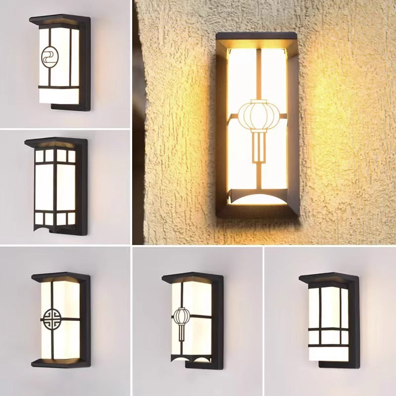 Moderne Industriell Kuboid Aluminium Akryl LED Vanntett Utendørs Vegglampe For Utendørs Patio | Skanto