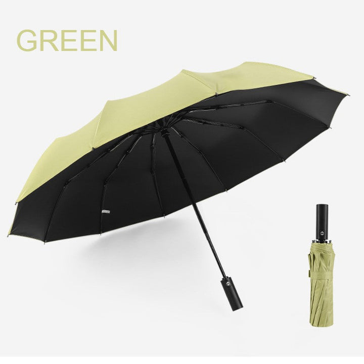 Skanto | 12-Rib Regn/UV Folding Paraply, med Auto Åpne Lukk & Vindresistent Tak, for Reise, Pendling & Mer