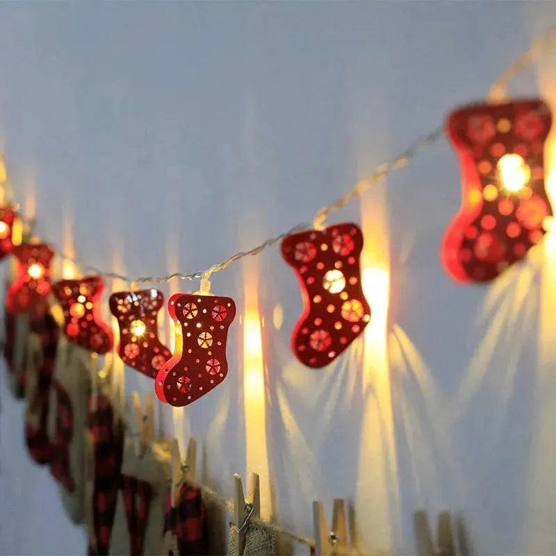 Skanto | Jule LED Lysstreng Julenisse Elg Snømann Xmas Ornament Lys Juledekorasjoner Nyttår Navidad Gave