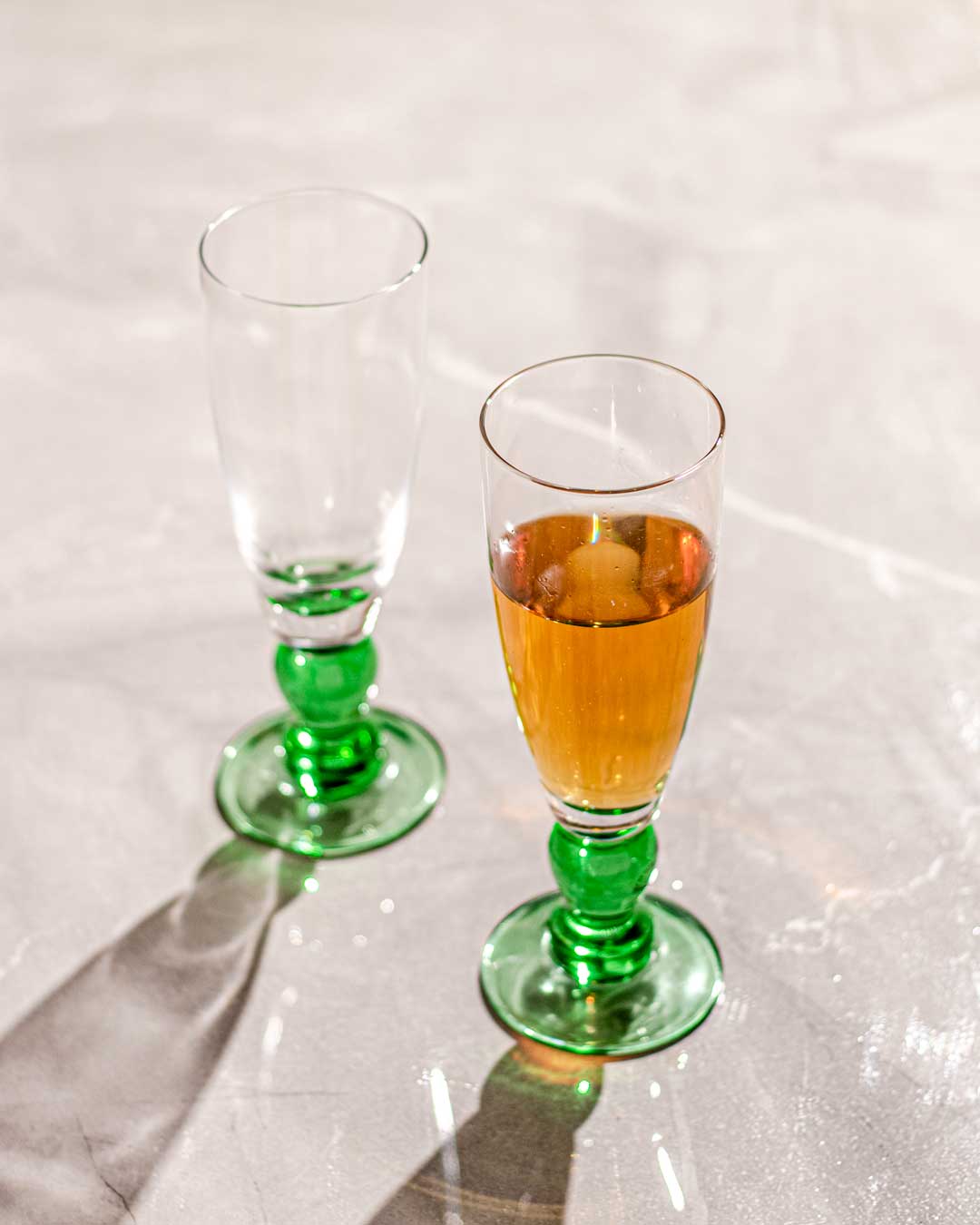 Skanto | Svart Grønn Champagnefløyte - Sett med 6