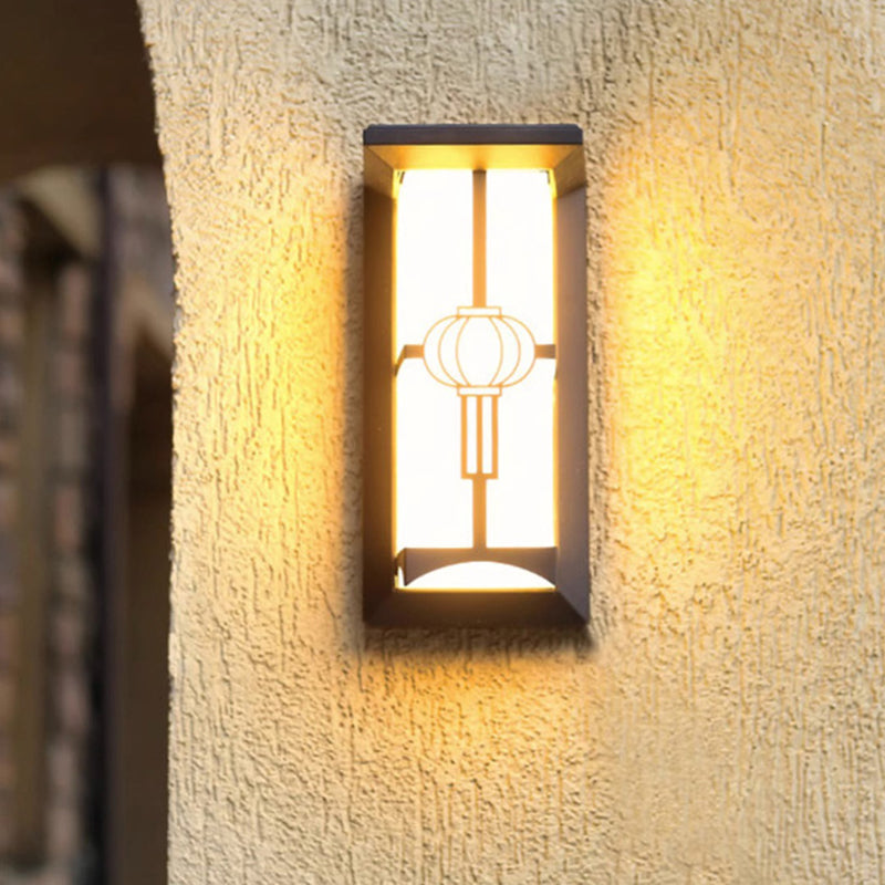 Moderne Industriell Kuboid Aluminium Akryl LED Vanntett Utendørs Vegglampe For Utendørs Patio | Skanto