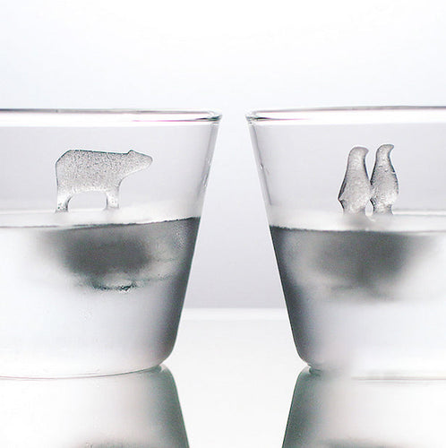 Skanto | Polar Bear og Pingviner Silikon Isform 2stk Sett, for Fest, Whisky, Cocktail & Mer