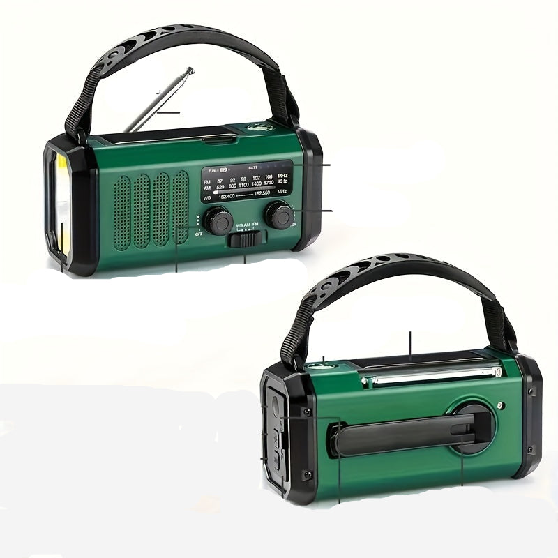 Skanto | Sol nød radio med power bank – sveiv radio med LED lys for camping & utendørs