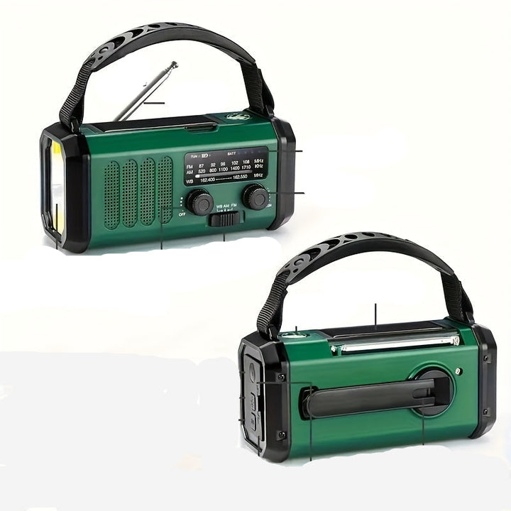 Skanto | Sol nød radio med power bank – sveiv radio med LED lys for camping & utendørs