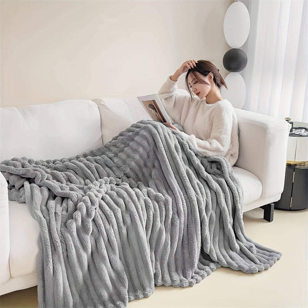 LuxeFleece – Elegant fransk stil teppe for Comfort Skanto