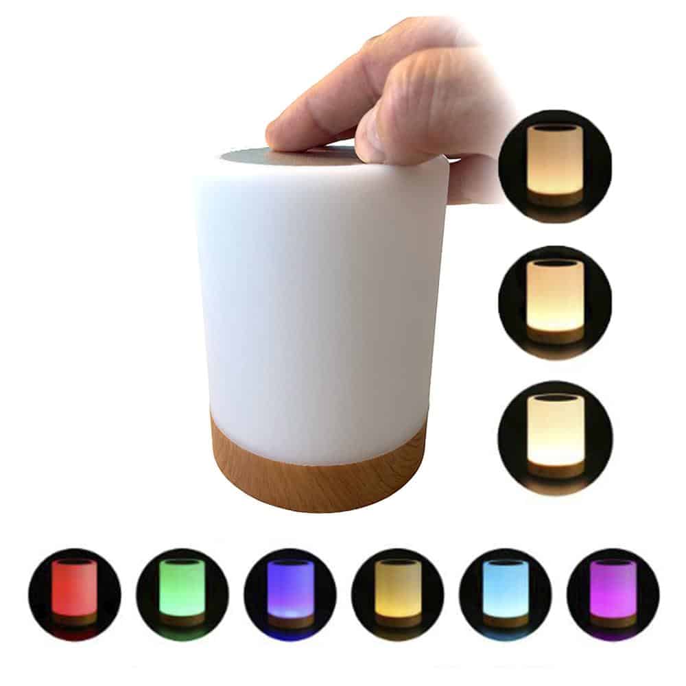 LED dimbar bordlampe med berøring & RGB fargeendring | Skanto