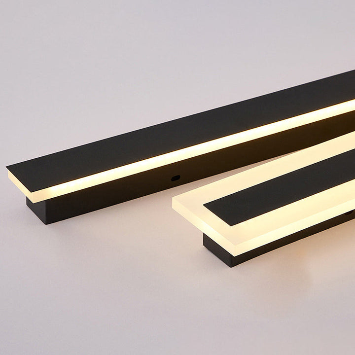 Moderne minimalistisk lang rektangulær aluminium akryl LED vegglampe for hage | Skanto