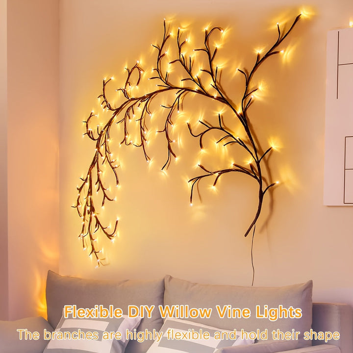 Wandleuchten med LED-Weidenzweig-Design