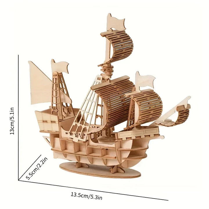 SailCraft 3D DIY Treseilbåt Puslespill Modell – Dekorasjon Sett for Hjem og Kontor Skanto