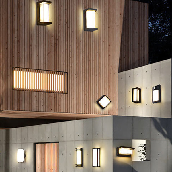 Moderne Kreativ Geometri Aluminium Utendørs Vanntett LED Vegglykt Lampe | Skanto