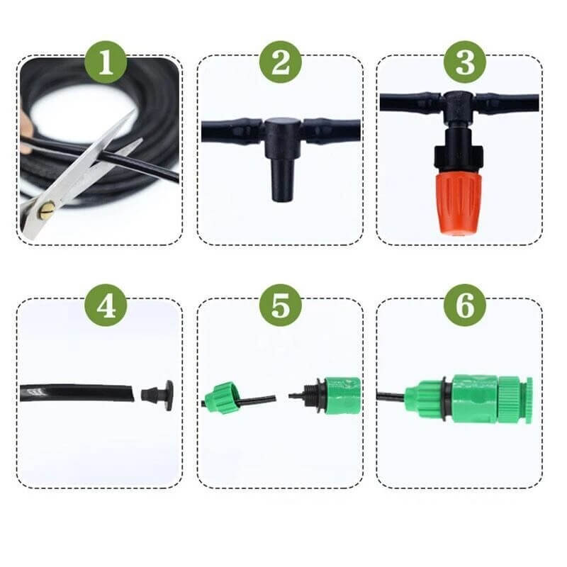 Skanto | Pro Sprinkler Sett – Smart Hage Vanning System | Tilpassede Dyser | Vannbesparende Design | 5m–20m Slange
