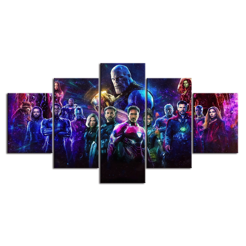 5 Piece The Last Defense of the Heroes Canvas Wall Art Painting | Skanto
