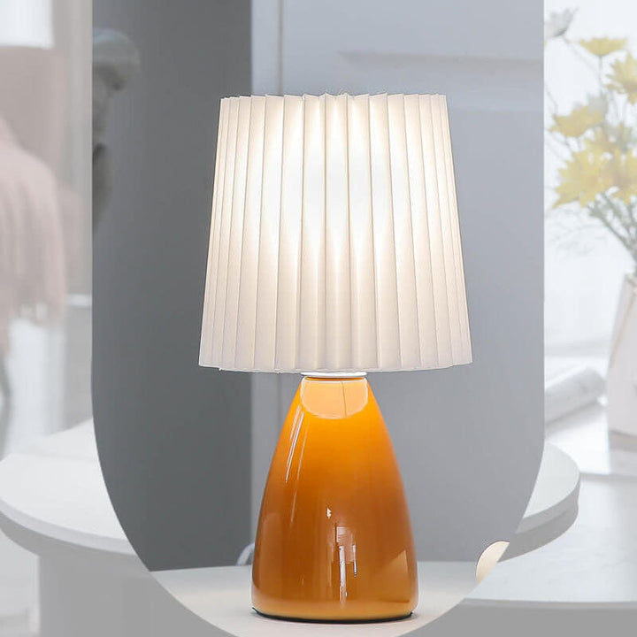 Skanto | Skandinavisk Retro Bordlampe med Foldsøm og Glassbase
