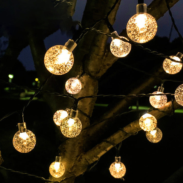Skanto | Moderne Art Deco Vanntett Sol PVC Gummi Akryl Snø Bi Kule Krystall Kule Tåreformet LED Lyskjede Utendørs Lys For Hage