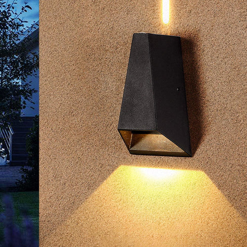Utendørs moderne søylegeometri LED vanntett vegglampe | Skanto