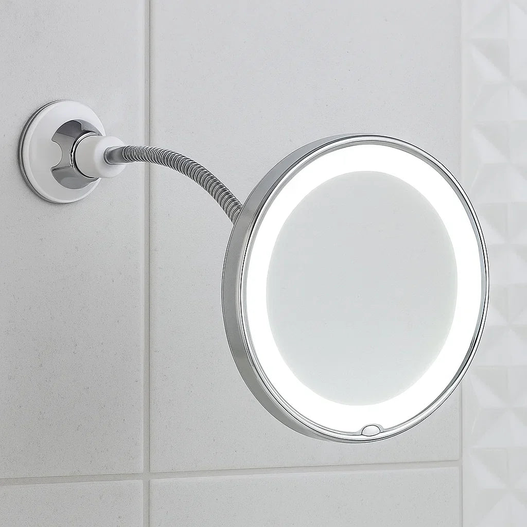 Skanto | LED sminkespeil med fleksibel arm og forstørrelsesglass