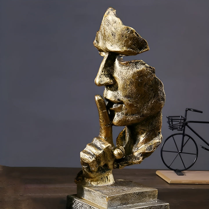 Abstrakt tenkerskulptur – moderne art deco-figur laget av harpiks | Ideell for stue og kontor