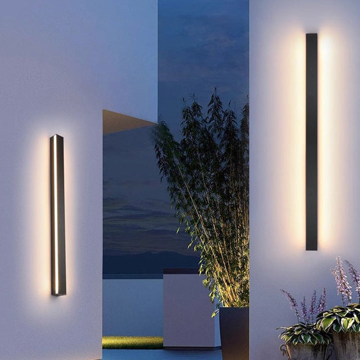 Moderne minimalistisk lang rektangulær aluminium akryl LED vegglampe for hage | Skanto