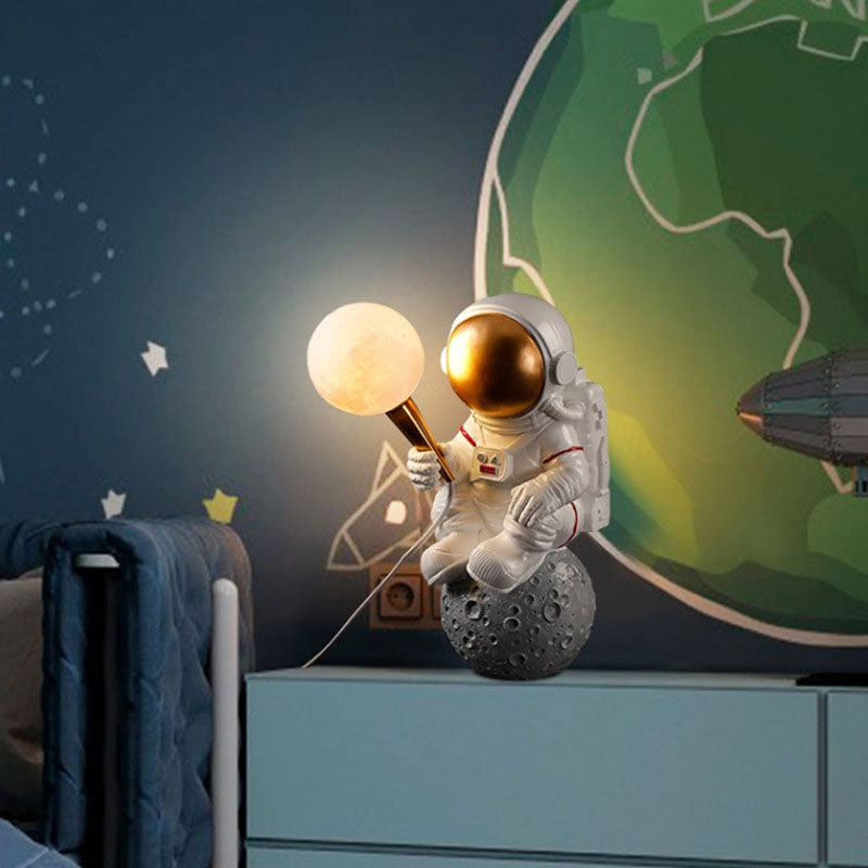 Skanto | Moderne Kreativ Tegneserie Astronaut Harpiks ABS 1-Lyskilde Vegglampe for Soverom