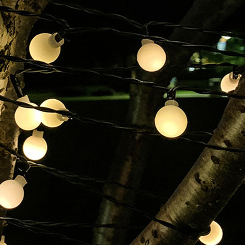 Skanto | Moderne Art Deco Vanntett Sol PVC Gummi Akryl Snø Bi Kule Krystall Kule Tåreformet LED Lyskjede Utendørs Lys For Hage
