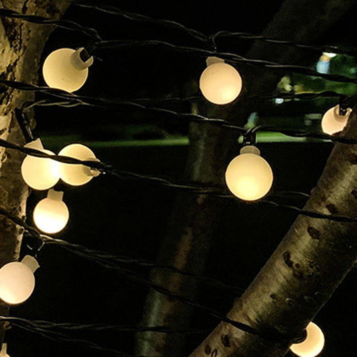Skanto | Moderne Art Deco Vanntett Sol PVC Gummi Akryl Snø Bi Kule Krystall Kule Tåreformet LED Lyskjede Utendørs Lys For Hage